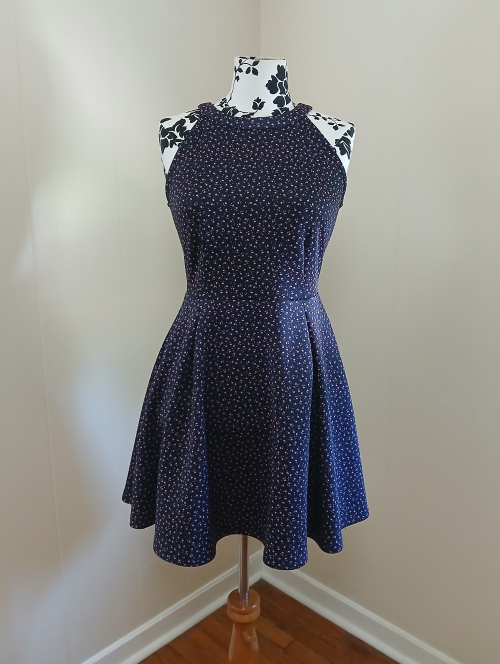Copper Key Navy Floral Halter Mini Dress